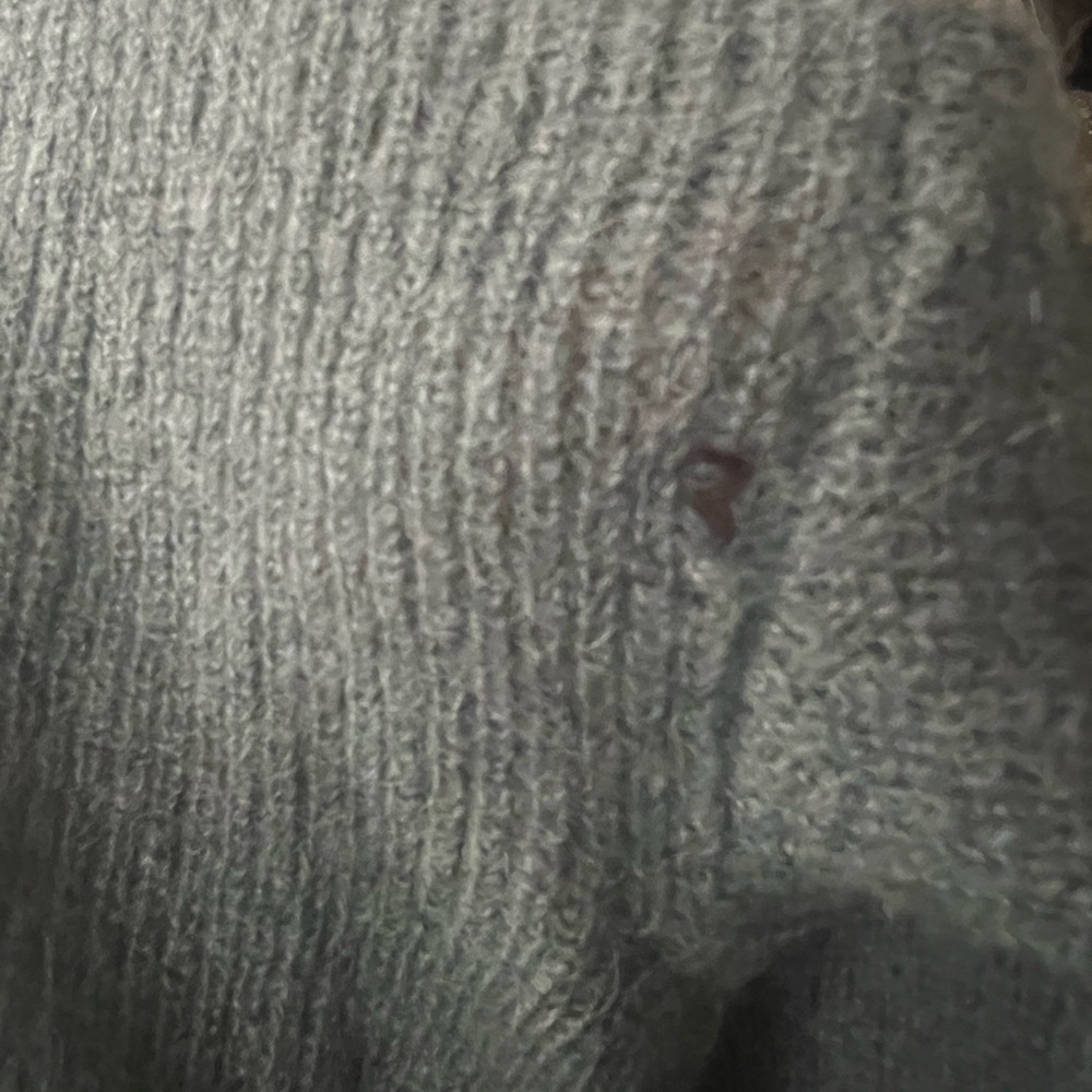 Sezane Teal Button-Front Fuzzy Knit Cardigan - Picture 6 of 8